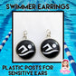 Swimmer Dangles Hypoallergenic Earrings for Sensitive Ears Made with Plastic Posts