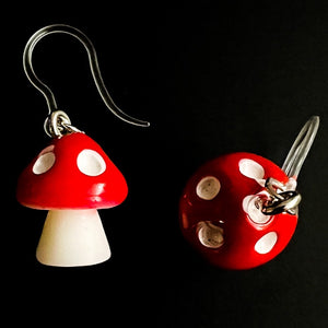 Fairy Tale Mushroom Earrings (Dangles)