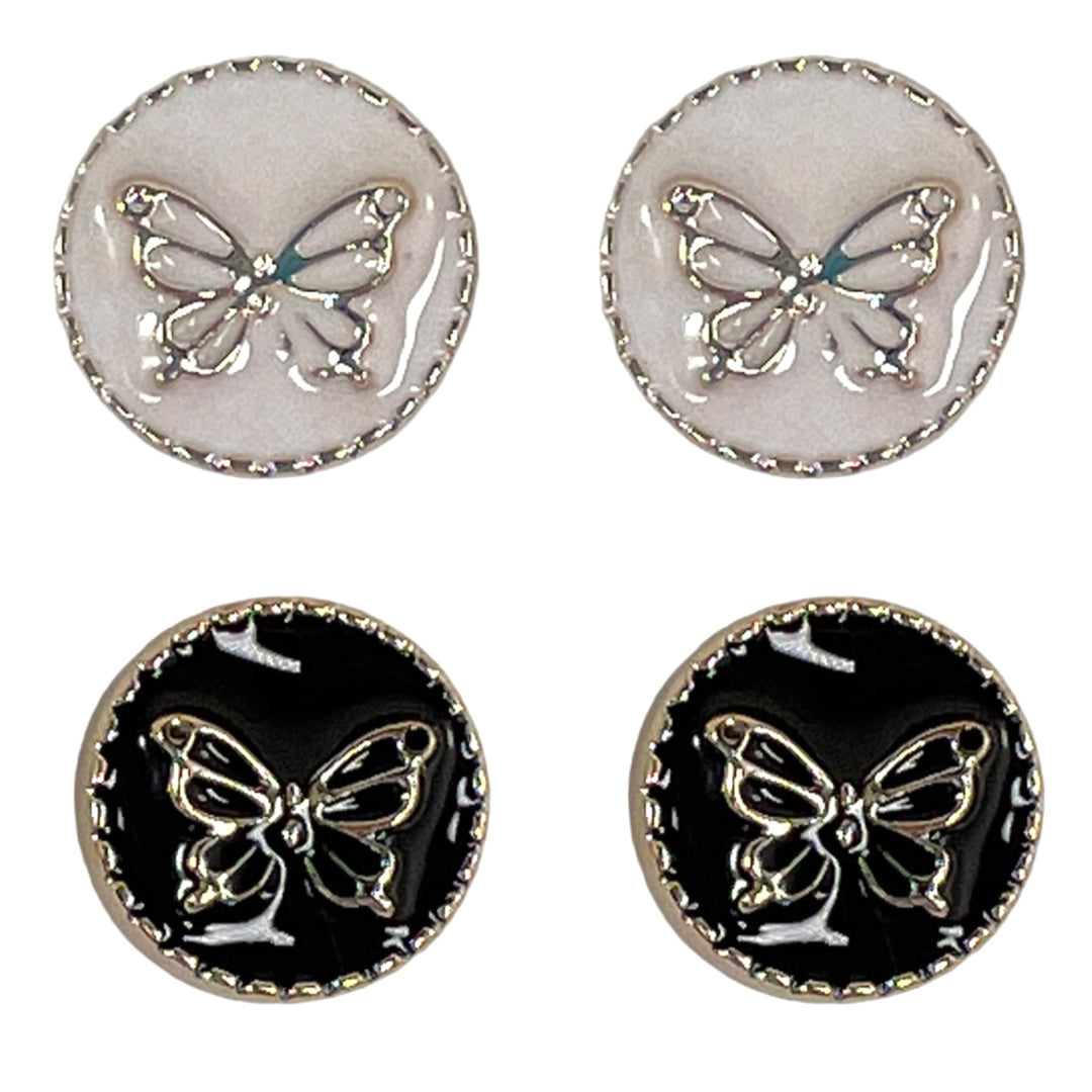 Gold Rimmed Butterfly Earrings (Studs) - all colors