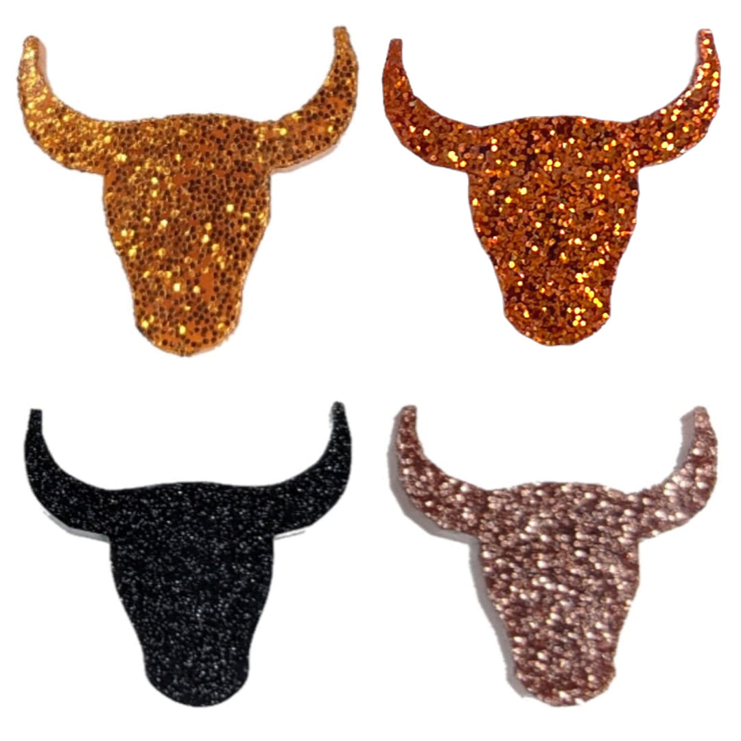 Glitter Longhorn Earrings (Studs) - all colors