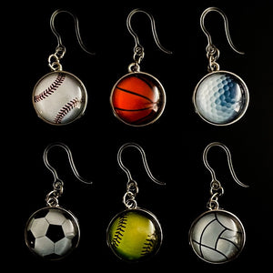 Sports Ball Earrings (Dangles) - all styles