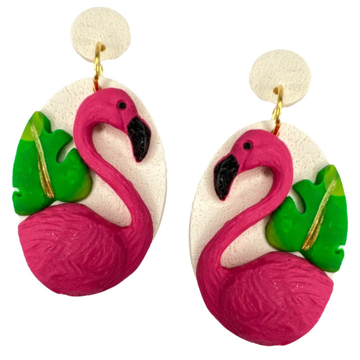 Beachy Flamingo Earrings (Dangles)