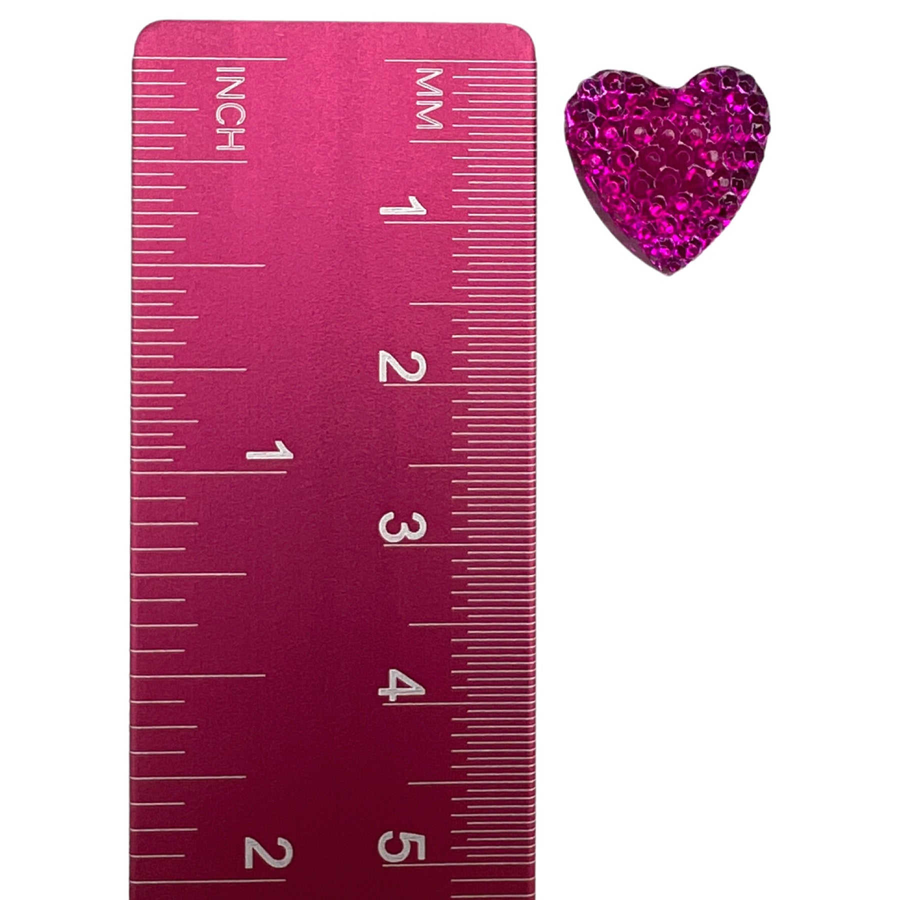 Bubble Heart Earrings (Studs) - pink 14mm size