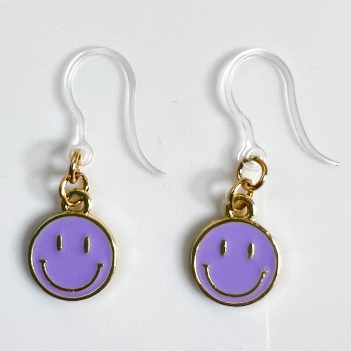 Colorful Emoji Earrings (Dangles) - purple