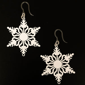 Paper Cut-Out Snowflake Earrings (Dangles)