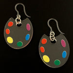 Exaggerated Clear Paint Palette Earrings (Dangles)