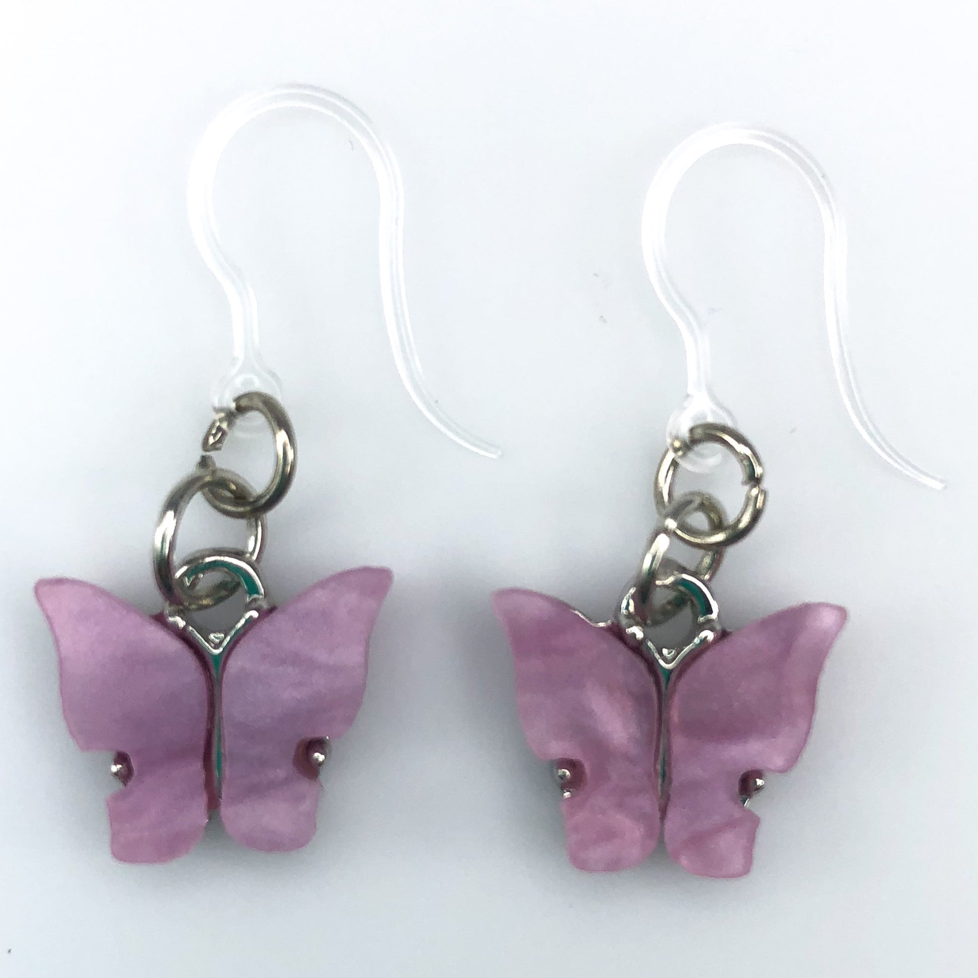 Matching Butterfly Earrings & Necklace (Dangles) - purple