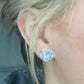 Metallic Rose Earrings (Studs) - size comparison ear