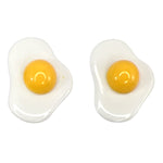Exaggerated Sunny Side Up Fried Egg Earrings (Studs)