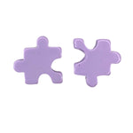 Pastel Puzzle Piece Earrings (Studs) - purple