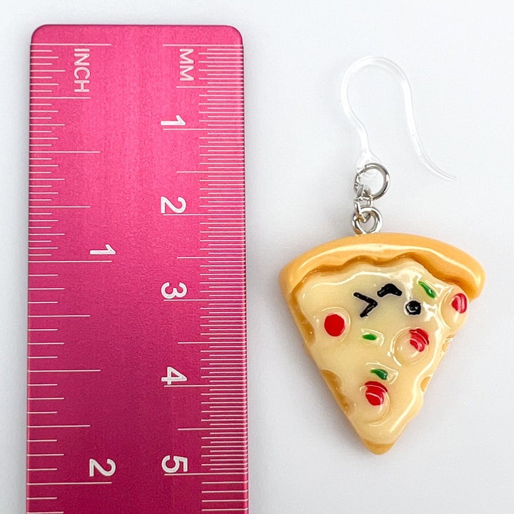 Exaggerated Pizza Earrings (Dangles) - size
