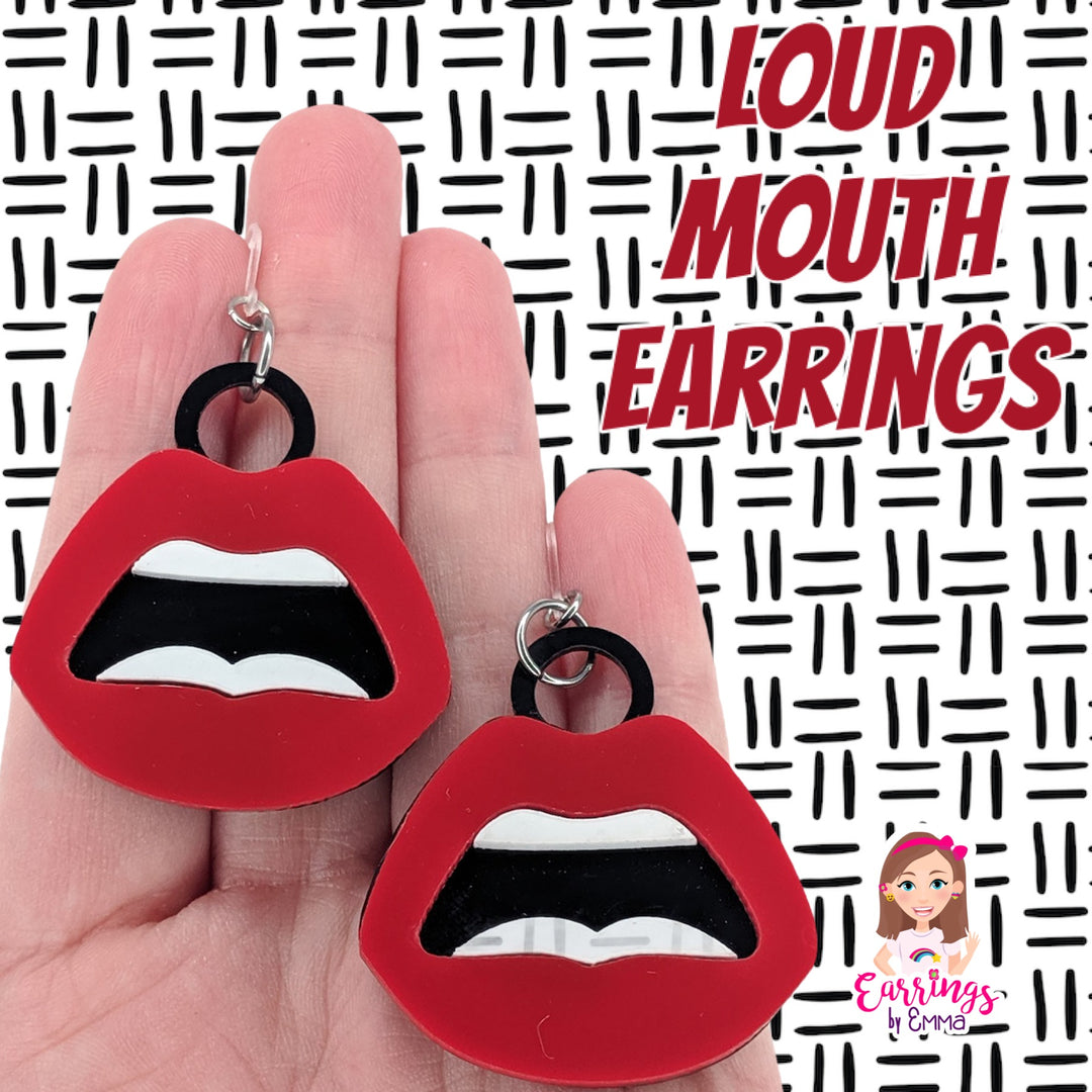 Loud Mouth Dangles Hypoallergenic Earrings for Sensitive Ears Made with Plastic Posts
