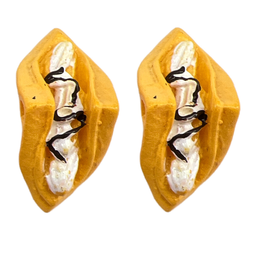 Exaggerated Stuffed Waffle Earrings (Studs)