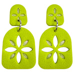 Beachy Tile Arch Earrings (Dangles) - chartreuse