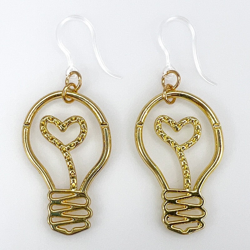 Light Bulb Earrings (Dangles) - gold