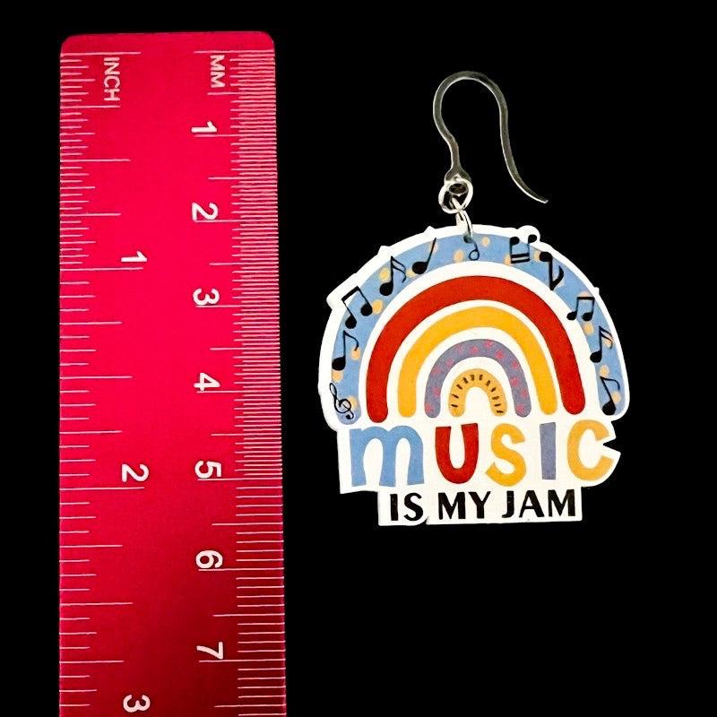Music is My Jam Earrings (Dangles) - size