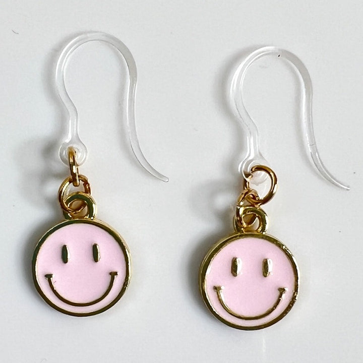 Colorful Emoji Earrings (Dangles) - light pink