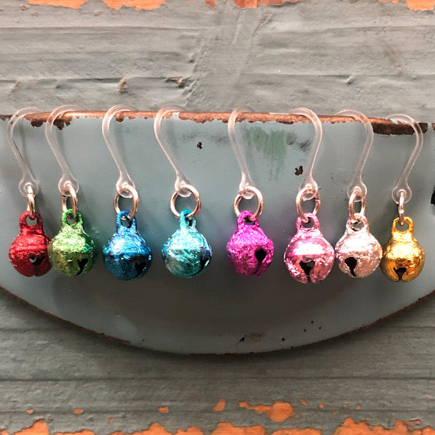 Tiny Jingle Bell Earrings (Dangles) - all colors