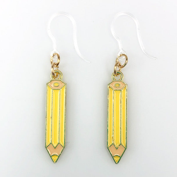 Yellow Pencil Earrings (Dangles)