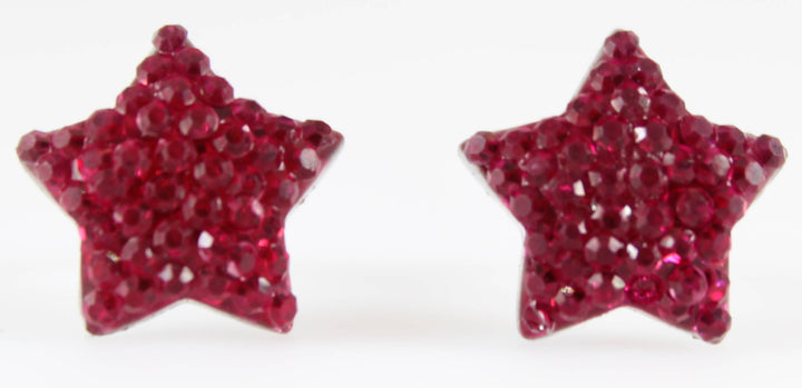 Bubble Star Earrings (Studs) - red